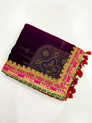 Classic Chinnon Chiffon Bandhej Saree