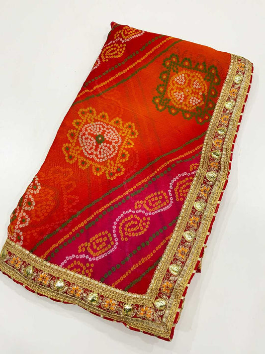 Bandhani Beauty Foil Work Saree