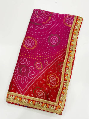 Soft Chinnon Chiffon Foil Work Saree