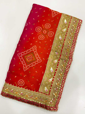 Heritage Foil Bandhani Saree