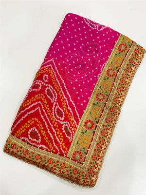 Regal Chinnon Bandhani Print Saree