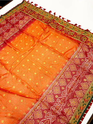 Glamorous Bandhej Print Saree