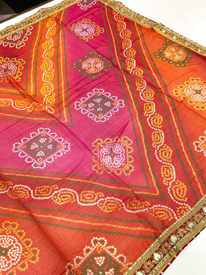 Bandhani Beauty Foil Work Saree