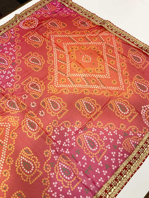 Graceful Chinnon Chiffon Bandhej Saree