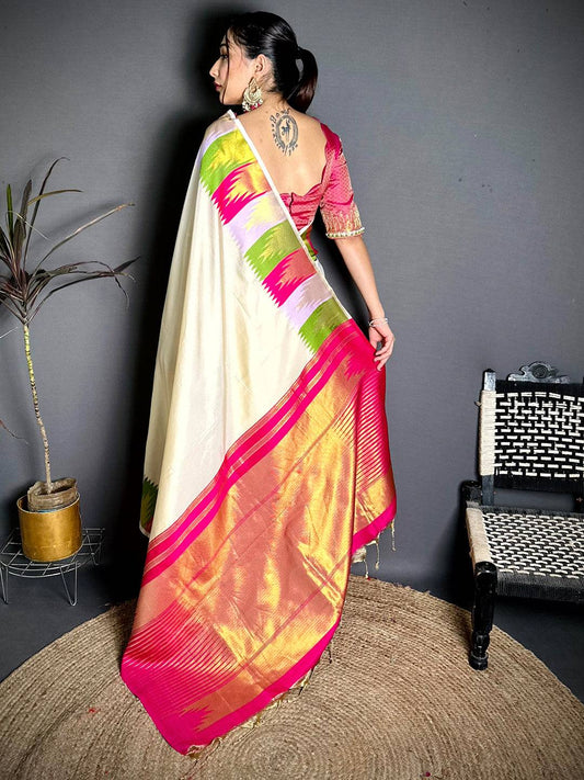 Classic Kanchi Rudraksha Zari Butta Saree