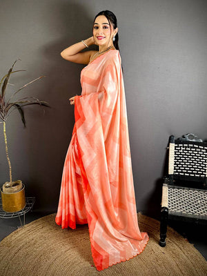 Heritage Ombre Zigzag Chinnon Chiffon Saree