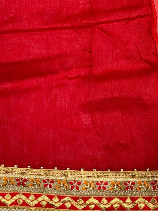 Classic Chiffon Printed Foil Work Saree