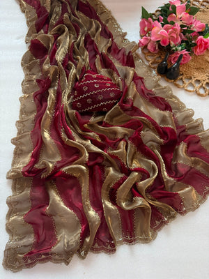 silk saree and treading design
