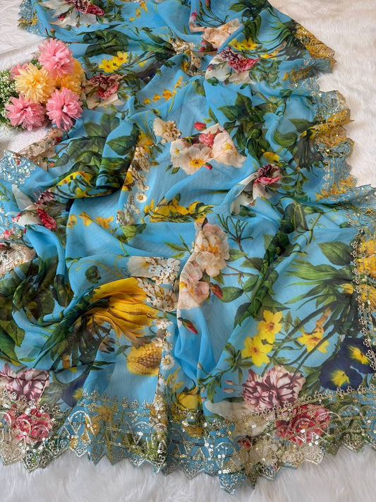 Pure Georgette Saree with beautiful design