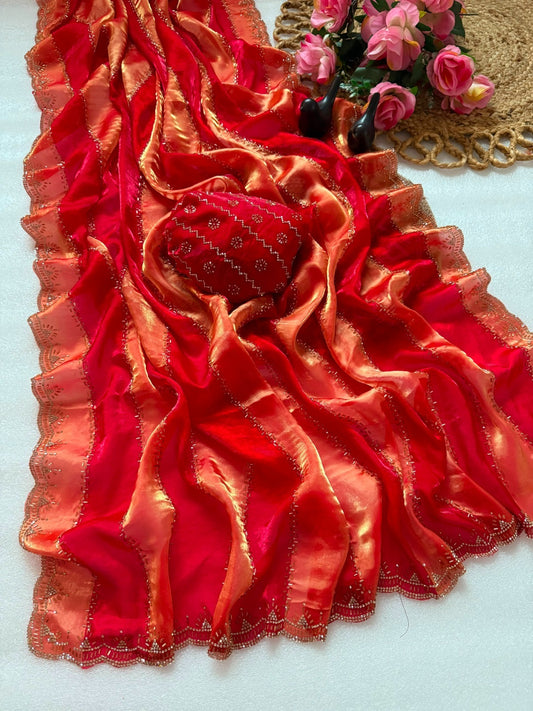 silk saree and treading design