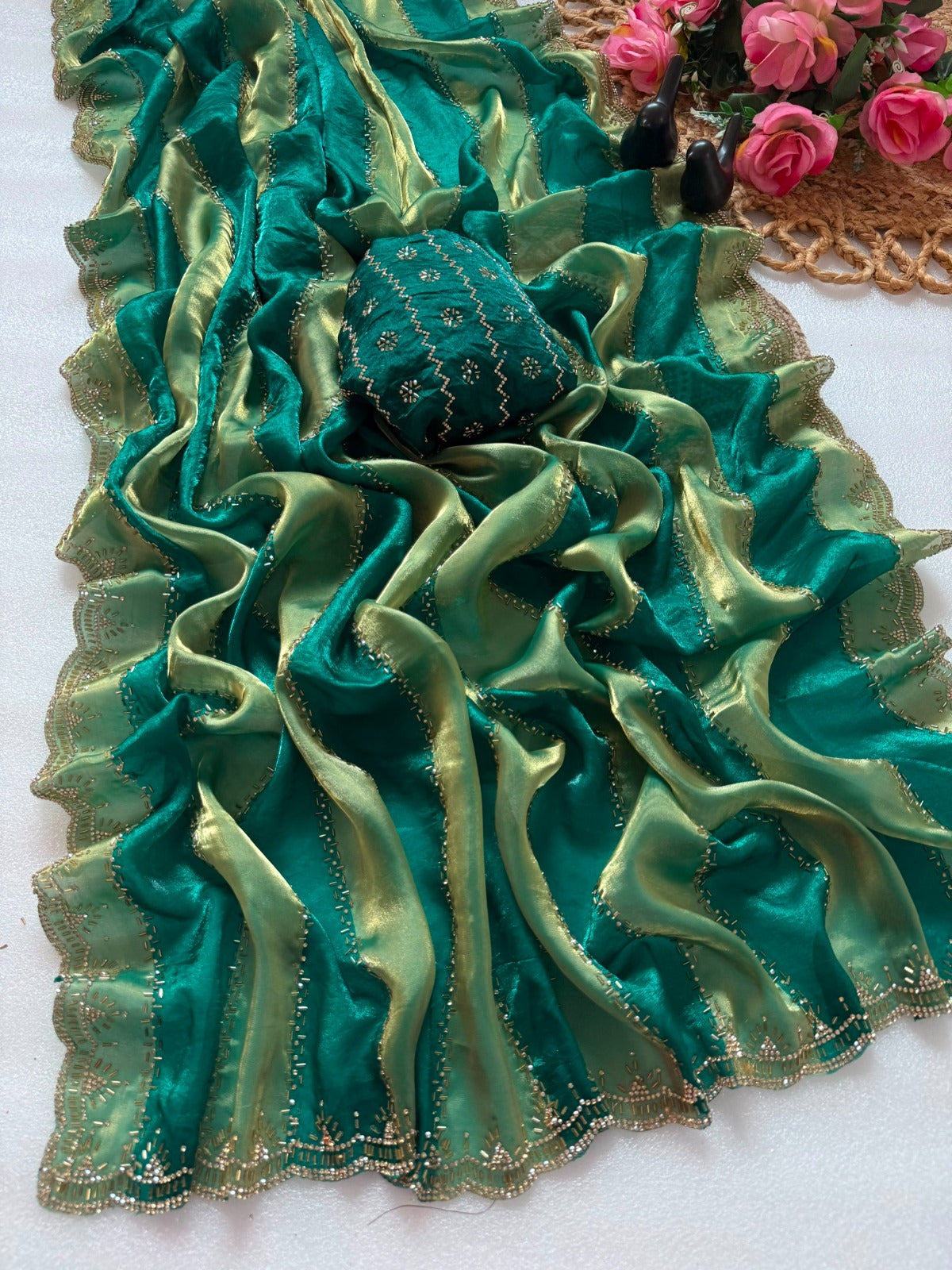 silk saree and treading design