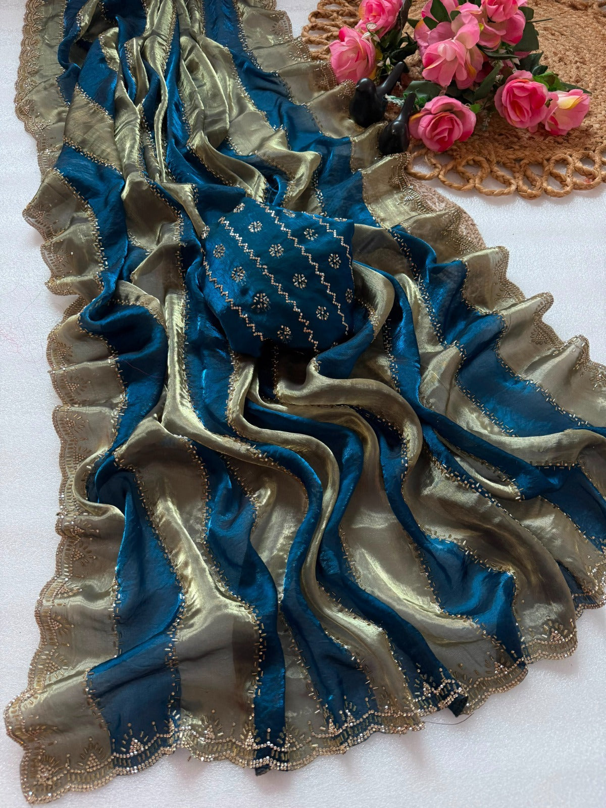 silk saree and treading design