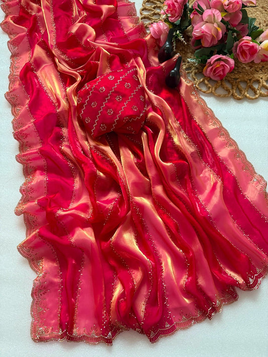 silk saree and treading design